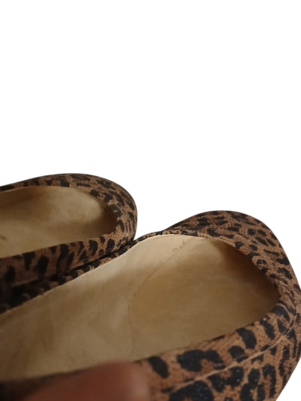 Stuart Weitzman | Square Toe Leopard Print Pebbled Ballet Flats Size 11N - Picture 5 of 13